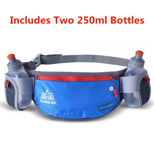 AONIJIE Men Women Running Waist Bag Hydration Belt Bottle Waterproof Jogging Fanny Packs Waist Pack with Two Water Bottle 250ml