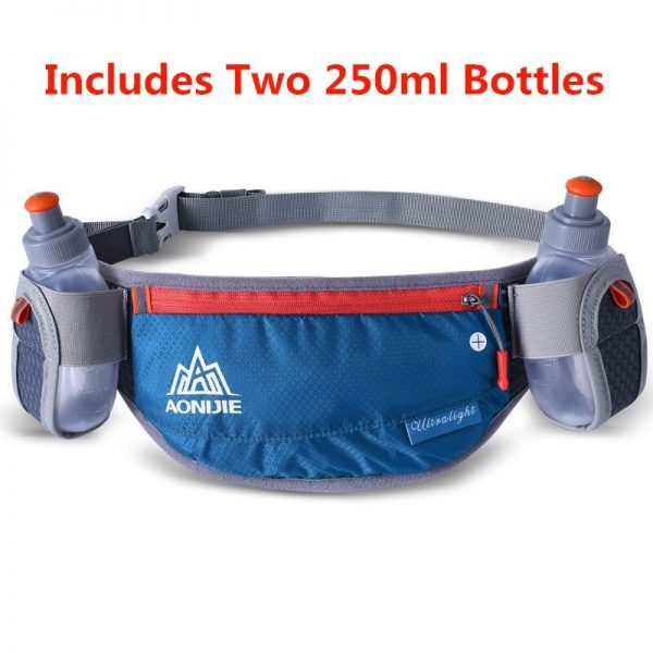 AONIJIE Men Women Running Waist Bag Hydration Belt Bottle Waterproof Jogging Fanny Packs Waist Pack with Two Water Bottle 250ml