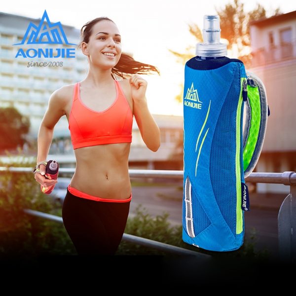 AONIJIE New Waterpoof Hand-held Sport Kettle Pack Outdoor Marathon Running Phone Bag for 5.5 inch Phone/500mL Soft Water Flask