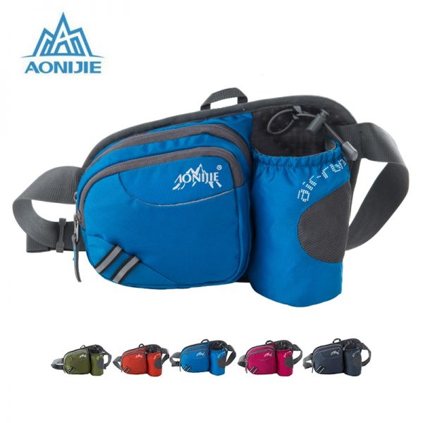 AONIJIE Women Men Running Waist Pack Nylon Waterproof Hydration Bag Water Bottle Holder Hip Pouch for Cycling Camping Hiking